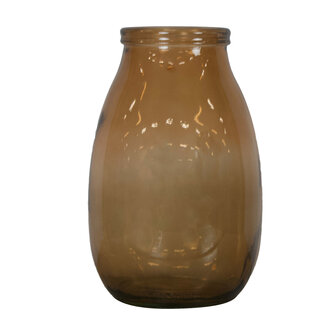 Dijk Natural Collections - Vase recycled glass 18x28cm - Bruin