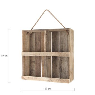 DKNC - Hangkast historisch hout - 59x59x18cm - Natuurlijk