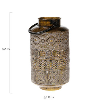 DKNC - Lantaarn metaal - 22x36.5 cm - Goud