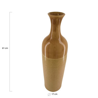 DKNC - Vaas - Keramiek - 17x61 cm - Bruin