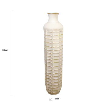 DKNC - Fles metaal - 18x18x78 cm - Wit