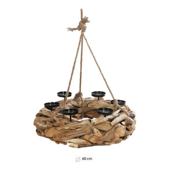 DKNC - Kandelaar Austin - Teakhout - 60x12cm - Bruin