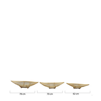 DKNC - Dienblad - Bamboe - 78x28x22cm - Set van 3 - Beige