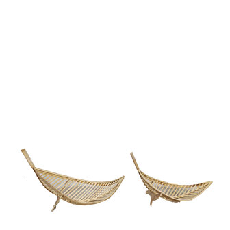 DKNC - Dienblad - Bamboe - 78x34x38cm - Set van 2 - Beige