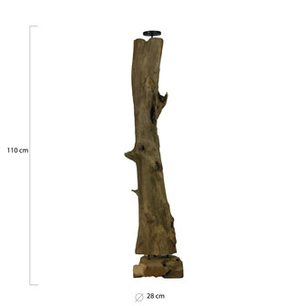 DKNC - Kandelaar - Teak hout - 28x110cm - Bruin