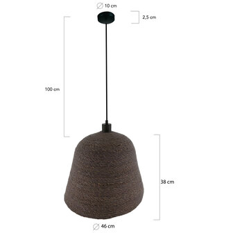 DKNC - Hanglamp Basel - Zeegras - 46x46x38 cm - Bruin