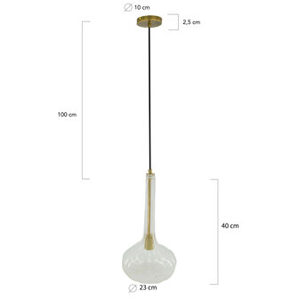 DKNC - Hanglamp Bodrum - Glas - 23x23x40cm - Transparant