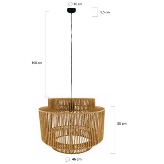DKNC - hanglamp - paper - 46x46x35cm - Bruin