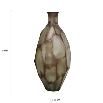 DKNC - Fles Elgin - Recycled glas - 29x29x59 cm - Bruin