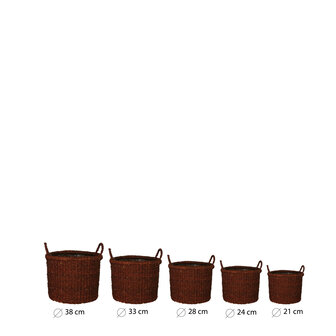 DKNC - Manden Aruba - Zeegras - 38x32cm - Set van 5 - Bruin