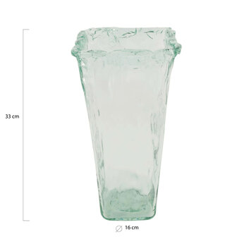 Dijk Natural Collections-Vaas gerecycled glas-Transparant-16x33