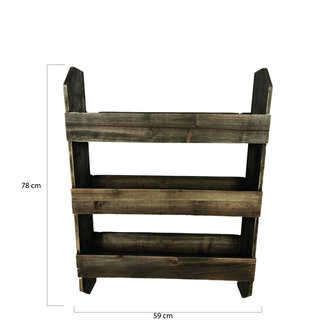 DKNC - Plank wanddecoratie Angela - Hout - 59x14.5x78cm - Zwart