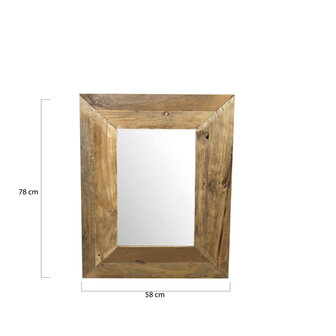 DKNC - Spiegel Salvador - Hout - 58x78x2.5cm - Natuurlijk