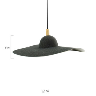 DKNC - Hanglamp Ely - 58x58x16cm - Zwart