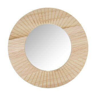 DKNC - Spiegel Elena -  Paulownia Hout - 58x2.5x58cm - Beige