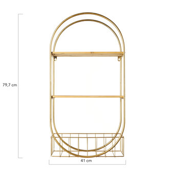 DKNC - Plank metaal Nottingham - 41x27x79.7cm - Goud