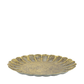 DKNC - Tray round metal 27.7x27.7x2cm - Goud