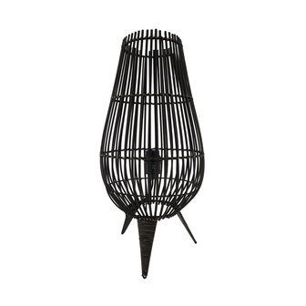 DKNC - Staande lamp Erfurt - Bamboe - 28x28x58cm - Zwart