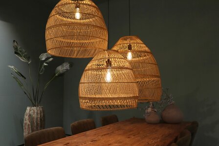 DKNC - Hanglamp Rotan - 68x68x76cm - Set van 3 - Natuurlijk