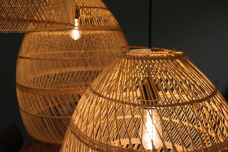 DKNC - Hanglamp Rotan - 68x68x76cm - Set van 3 - Natuurlijk