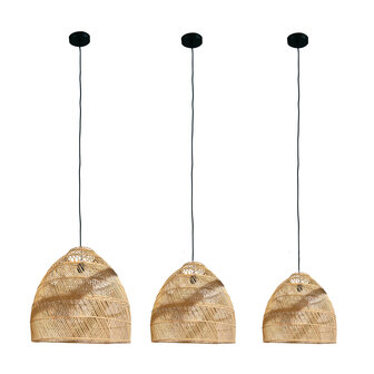 DKNC - Hanglamp Rotan - 68x68x76cm - Set van 3 - Natuurlijk