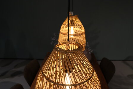 DKNC - Hanglamp Sydney - Rotan - 35x35x41cm - Set van 2 - Natuurlijk