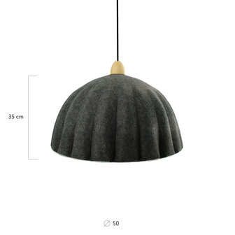 DKNC - Hanglamp Sarah - Vilt - 50x50x35cm - Grijs