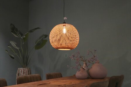 DKNC - Hanglamp Puebla - Bamboe - 46x46x43cm - Bruin