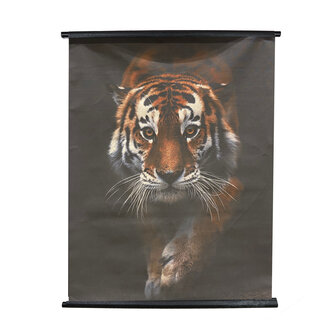 DKNC - Wandkleed tijger Simba - Linnen - 117x3x147cm - Multi