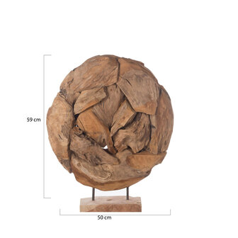 DKNC - Erosiehout rond op standaard Lauren - 50x23x59cm - Bruin