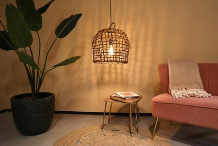 DKNC - Hanglamp Hanoi - Bananenblad - 38x38x38cm - Natuurlijk