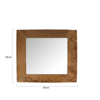 DKNC - Spiegel Salvador - Hout - 58x58x4.5cm - Bruin