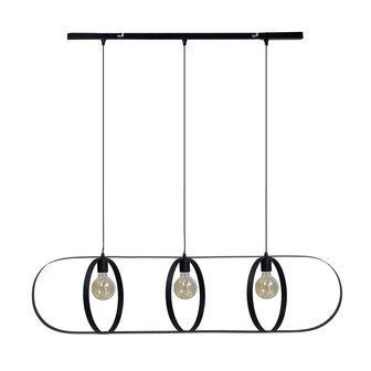 DKNC - Hanglamp Henry - Metaal -120x27,5x130cm - Zwart