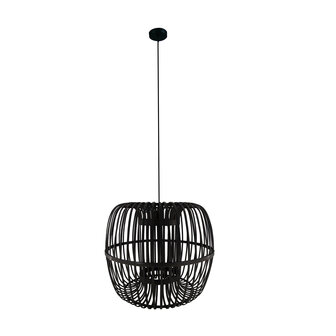 DKNC - Hanglamp Bari - Bamboe - 46x46x40 cm - Zwart