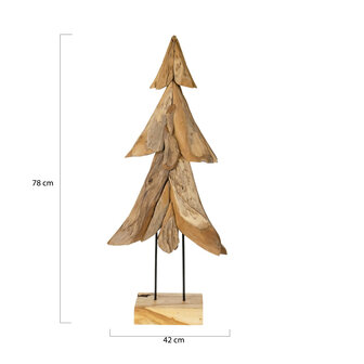 DKNC - Ornament Kerstboom Manchester - 42x15x78cm - Bruin