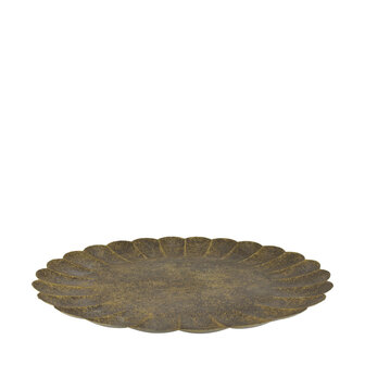 DKNC - Tray round metal 58x58x3cm - Goud