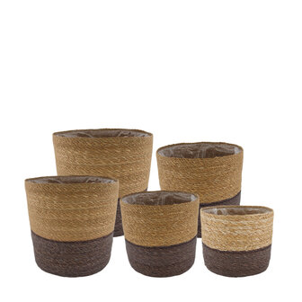 DKNC - Plantenbak Teruel - Zeegras - 38x38x36cm - Bruin