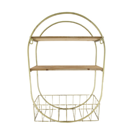 DKNC - Metalen wandrek - 39x18x58 - Goud