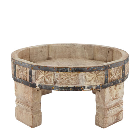 DKNC -Vintage Chakki tafel Mangohout -30x15cm - Wit