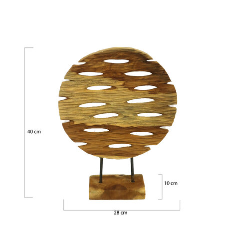DKNC - Ornament - Teak hout - 28x10x40 cm - Bruin