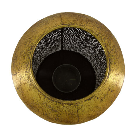 DKNC - Lantaarn metaal met glas - 21x49.7cm - Goud