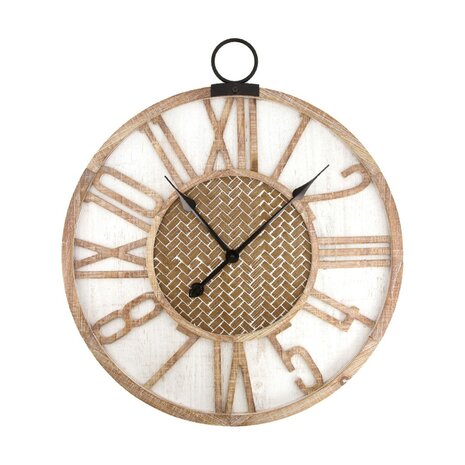 DKNC - Klok - Hout - 60x68.5x4 cm - Bruin