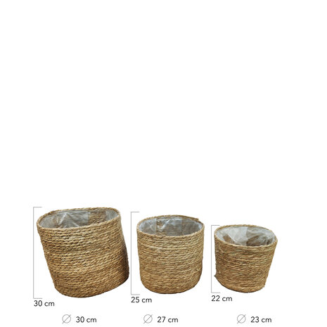 DKNC -  Mand - Stof - 30x30cm - Set van 3 - Bruin