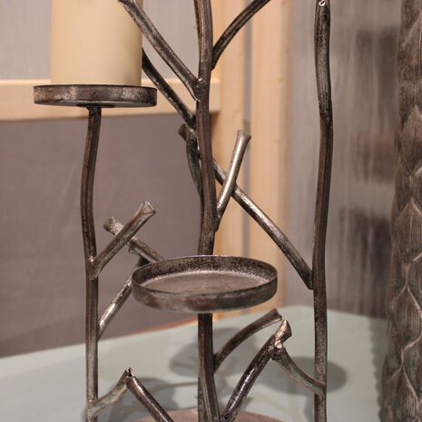 DKNC - Kandelaar Chennai - Metaal - 25x59 cm - Zilver