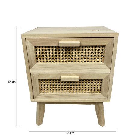 DKNC - Kast Oslo - Paulownia hout - 38x28x47cm - Beige