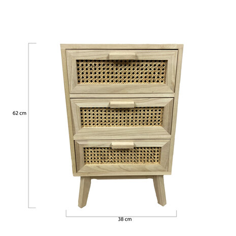 DKNC - Kast - Paulownia hout - 38x28x62cm - Beige