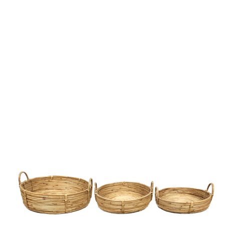 DKNC - Dienblad - Rotan - 38x11cm - Set van 3 - Cream