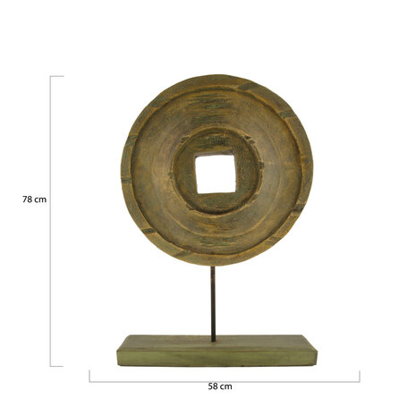 DKNC - Beeld ornament Sheffield - Albasia hout - 58x6x78cm - Groen