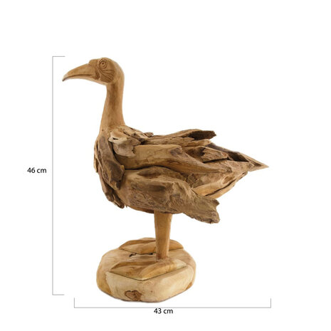 DKNC - Beeld gans Bardia - erosie hout - 43x33x46cm - Bruin