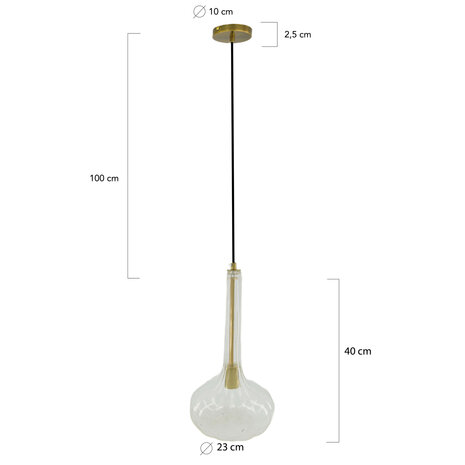 DKNC - Hanglamp Bodrum - Glas - 23x23x40cm - Transparant